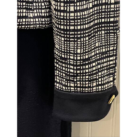 Vtg St John 2pc Skirt Suit Navy Blue Santana Knit Zip Front Jacket Size 2 Fringe - Picture 5 of 16